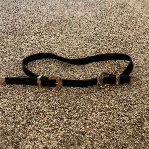 Double buckle western belt